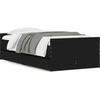 Berkfield Home Bed Frame with Drawers Black 90x190 cm Single