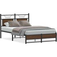 Berkfield Home Bed Frame without Mattress Brown Oak 120x200 cm Engineered Wood | Size: Small Double