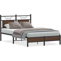 Berkfield Home Bed Frame without Mattress Brown Oak 120x200 cm Engineered Wood | Size: Small Double