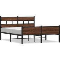 Berkfield Home Bed Frame without Mattress Brown Oak 140x190 cm Engineered Wood