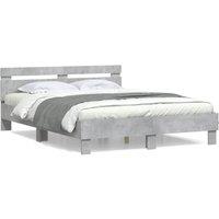 Berkfield Home Bed Frame without Mattress Concrete Grey 150x200 cm King Size