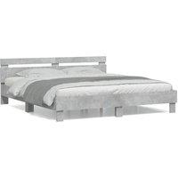 Berkfield Home Bed Frame without Mattress Concrete Grey 180x200 cm Super King