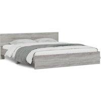 Berkfield Home Bed Frame without Mattress Grey Sonoma 180x200 cm Super King