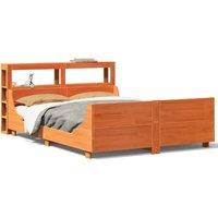 Berkfield Home Bed Frame without Mattress Wax Brown 120x200 cm Solid Wood Pine | Size: Small Double