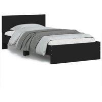Berkfield Home Bed Frame without Mattress with Headboard Black 100x200 cm