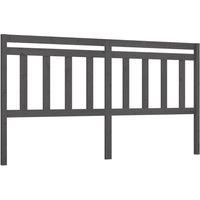 Berkfield Home Bed Headboard Grey 186x4x100 cm Solid Wood Pine | Size: 186 x 4 x 100 cm