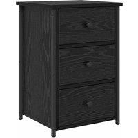 Berkfield Home Black Oak Nightstand Black Oak MDF, Metal Compact