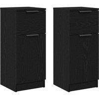 Berkfield Home Black Oak Sideboard 30x30x70 cm MDF | Size: 30 x 30 x 70 cm