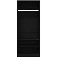 Berkfield Home Black Oak Wardrobe 80 x 50 x 200 cm - Engineered Wood