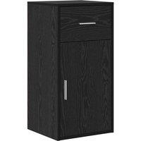 Berkfield Home Black Oak Storage Cabinet Black Oak MDF with Black Oak Veneer
