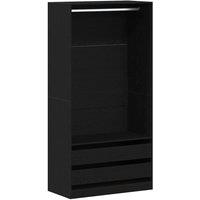 Berkfield Home Black Oak Wardrobe - 100 x 50 x 200 cm - Made from Engineered Wood