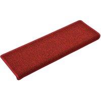 Berkfield Home Carpet Stair Treads 15 pcs 65x21x4 cm Red | Size: Medium