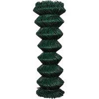 Berkfield Home Chain Link Fence Steel 1, 25x25 m in Green