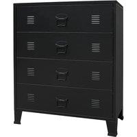 Berkfield Home Chest of Drawers Metal Industrial Style 78x40x93 cm Black | Size: 78 x 40 x 93 cm
