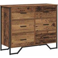 Berkfield Home Chest of Drawers Old Wood 91x35.5x74.5 cm Engineered Wood in Brown