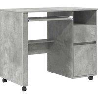 Berkfield Home Concrete Grey Computer Desk Concrete grey Particle board Medium