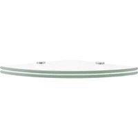 Berkfield Home Corner Shelves 2 pcs with Chrome Supports Glass Clear 35x35 cm