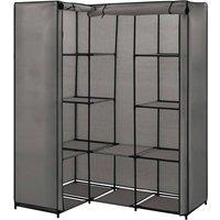 Berkfield Home Corner Wardrobe Grey 130x87x169 cm | Size: 130 x 87 x 169 cm