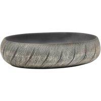 Berkfield Home Countertop Basin Black & Grey Oval 59x40x15 cm Ceramic | Size: 59 x 40 x 15 cm