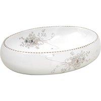 Berkfield Home Countertop Basin White Oval 59x40x15 cm Ceramic | Size: 59 x 40 x 15 cm
