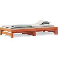 Berkfield Home Day Bed with Trundle without Mattress Wax Brown 90x200 cm