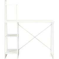 Berkfield Home Desk with Shelving Unit White 102x50x117 cm | Size: 102 x 50 x 117 cm