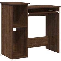 Berkfield Home Desk with Shelves Brown Oak 84x40x78 cm Engineered Wood | Size: 84 x 40 x 78 cm
