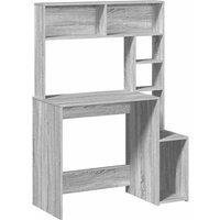 Berkfield Home Desk with Shelves Grey Sonoma 100x45x140 cm Engineered Wood | Size: 100 x 45 x 140 cm