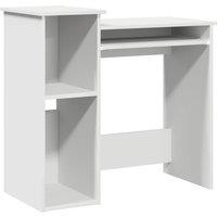 Berkfield Home Desk with Shelves White 84x40x78 cm Engineered Wood | Size: 84 x 40 x 78 cm