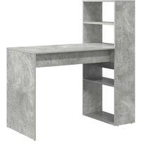 Berkfield Home Desk with Storage Concrete Grey 113x54x120 cm Engineered Wood | Size: 113 x 54 x 120 cm