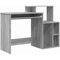 Berkfield Home Desk with Storage Grey Sonoma 120.5x44x88.5 cm Engineered Wood