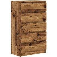 Berkfield Home Drawer Cabinet Old Wood 60x36x103 cm Engineered Wood in Brown | Size: 60 x 36 x 103 cm