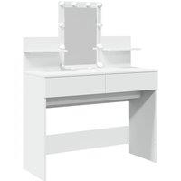 Berkfield Home Dressing Table with LED White 100x40x130 cm | Size: 100 x 40 x 130 cm