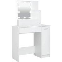 Berkfield Home Dressing Table with LED White 86.5x35x136 cm