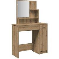 Berkfield Home Dressing Table with Mirror Artisan Oak 86.5x35x136 cm in Brown