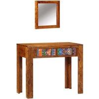 Berkfield Home Dressing Table with Mirror Honey Brown Solid Wood Acacia