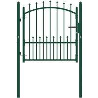 Berkfield Home Fence Gate with Spikes Steel 100x100 cm Green