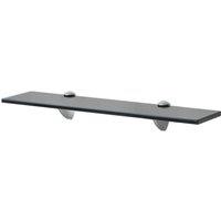 Berkfield Home Floating Shelves 2 pcs Glass 50x20 cm 8 mm in Black