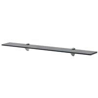 Berkfield Home Floating Shelves 2 pcs Glass 80x20 cm 8 mm in Black