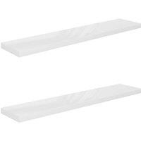 Berkfield Home Floating Wall Shelves 2 pcs High Gloss White 120x23.5x3.8 cm MDF