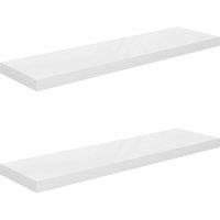 Berkfield Home Floating Wall Shelves 2 pcs High Gloss White 90x23.5x3.8 cm MDF