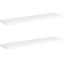 Berkfield Home Floating Wall Shelves 2 pcs White 120x23.5x3.8 cm MDF