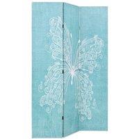 Berkfield Home Folding Room Divider 120x170 cm Butterfly Blue