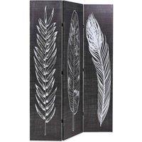 Berkfield Home Folding Room Divider 120x170 cm Feathers Black & White