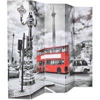 Berkfield Home Folding Room Divider 200x170 cm London Bus Black & White