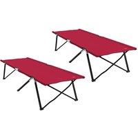 Berkfield Home Folding Sun Beds with Carry Bags 2 pcs Red 600D Oxford Fabric