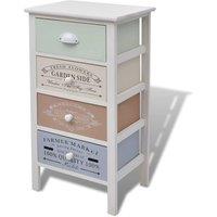 Berkfield Home French Storage Cabinet 4 Drawers Wood in White