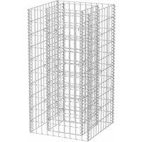 Berkfield Home Gabion Raised Bed Steel 50x50x100 cm in Silver | Size: 50 x 50 x 100 cm