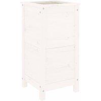 Berkfield Home Garden Planter White 40x40x78 cm Solid Wood Pine | Size: 40 x 40 x 78 cm