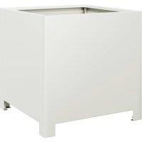 Berkfield Home Garden Planter White 40x40x40 cm Steel | Size: 40 x 40 x 40 cm
